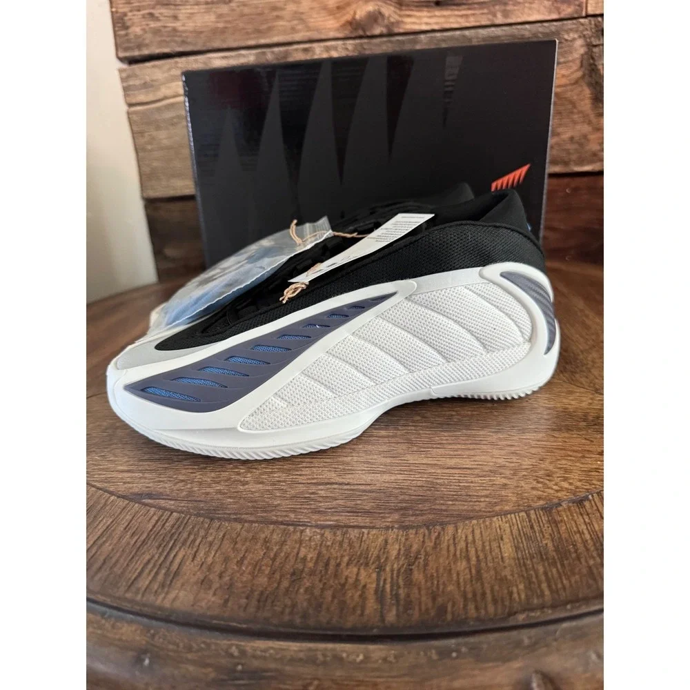 Adidas Anthony Edwards 1 Low AE1 New Wave White Black Blue JQ2052 Mens 6 Kids 6Y